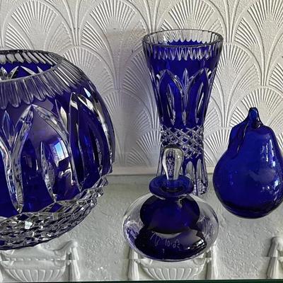 Stunning Cobalt Blue Cut Glass Pieces