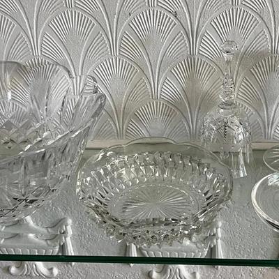 Cut Crystal Bowls, Bell, Glasses & Trinket Dish