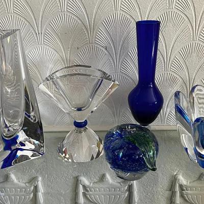 Kosta Boda "Sails" crystal twist vase, designed by Göran Wärff. & Other Items