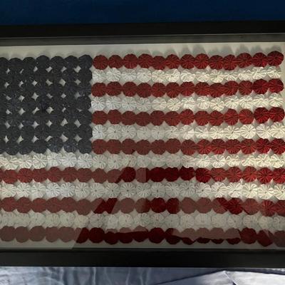 Framed Handmade American Flag Art