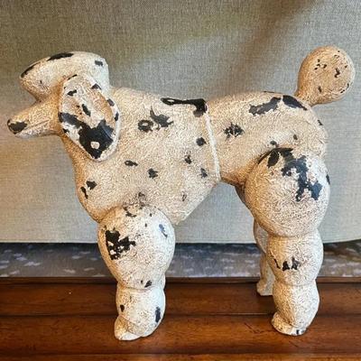 Painted Composite Poodle Figure
