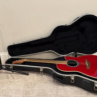 Applause Ovation Acoustic Guitar With Stand And Hard Case
