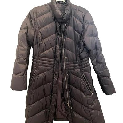 Talbots Quilted Nylon Coat with Faux Fur Trimmed Hood