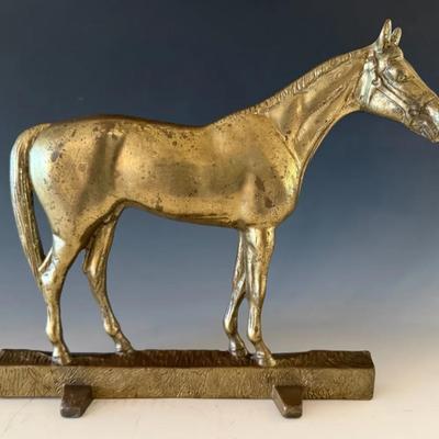 Vintage (1949) Solid Brass Horse Doorstop By Calvin Roy Kinstler, VA Metalcrafters