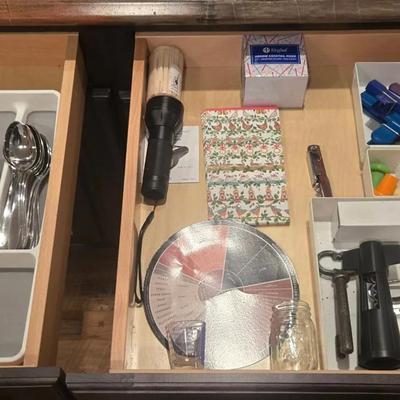 Two Drawer Clean Out, Includes Incomplete Set Of Oneida Flatware