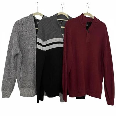 Men’s Sweaters and Hooded Zip Front Jacket