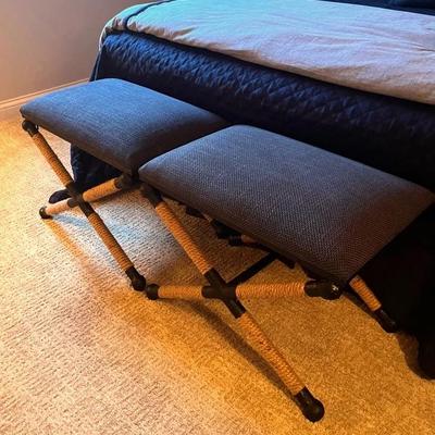 Uttermost Firth Hemp-Wrapped Iron Benches