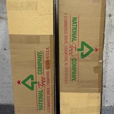 Pair (2) National Tree 6 Foot Pre-Lit Warm White Artificial Christmas Trees
