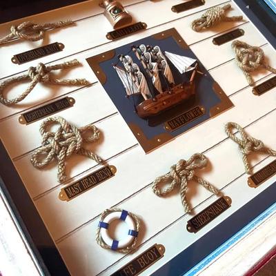 Ship Knot Examples in Shadowbox Frame