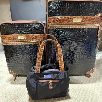 Samantha Brown Faux Croc-Embossed Travel Luggage (3)