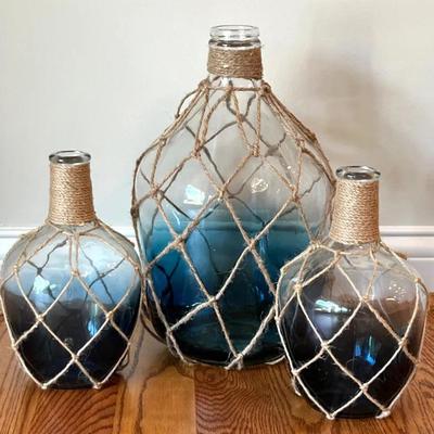 Jute Wrapped Glass Jugs (3)