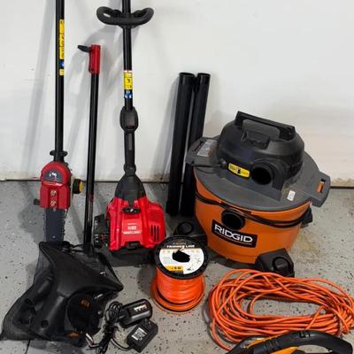 Lawn & Garden Power Tools With iWorx Blower, Ridgid Vacuum, Craftsman Trimmer, Etc