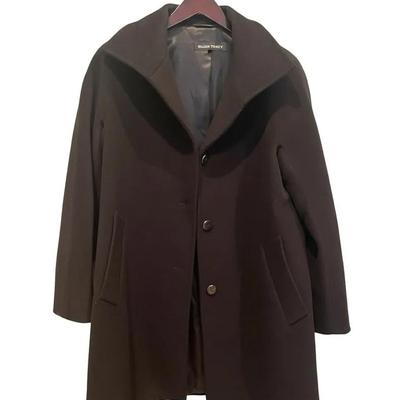 Ellen Tracy Black Wool and Angora Coat