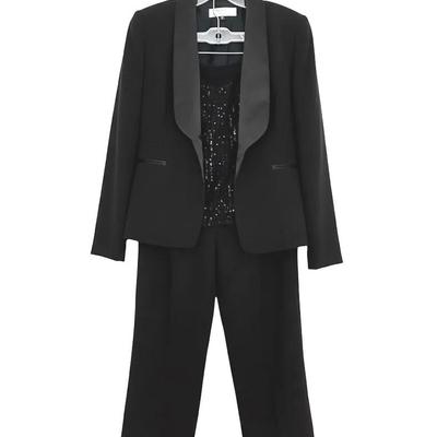 Tahari Tuxedo Suit with Sequined Top