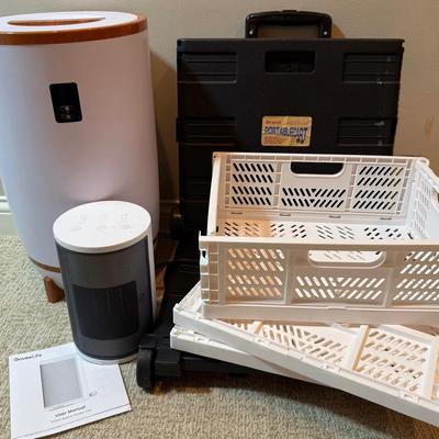 Towel Warmer, Space Heater & Collapsible Storage Totes
