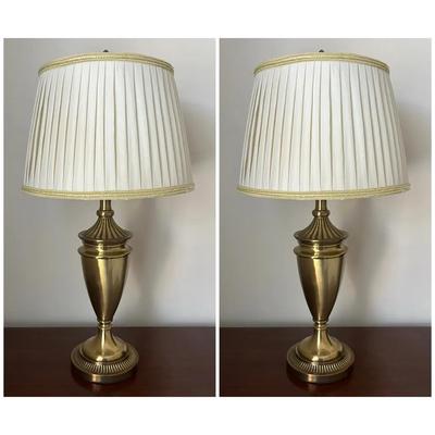 Pair of Brass Urn Lamps