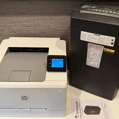 HP Color LaserJet Pro Printer (Model M225dw) And Bonsaii Paper Shredder