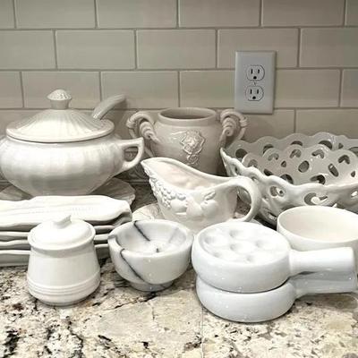 White Porcelain Tableware with Vintage, Sur La Table