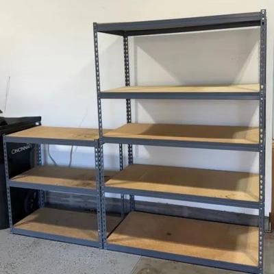 Pair (2) Heavy-Duty Steel Storage Shelves, Garage