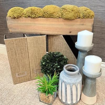 Home Office Decor (9 Pieces) With Wood, Ceramics, Etc