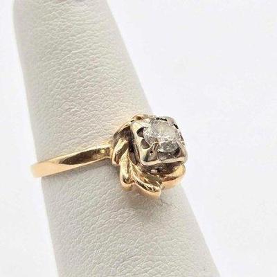 Sale Photo Thumbnail #27: 720 • 14k gold and diamond ring, 2.7g