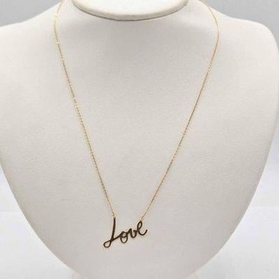 740 • 14k gold love necklace, 1.4g