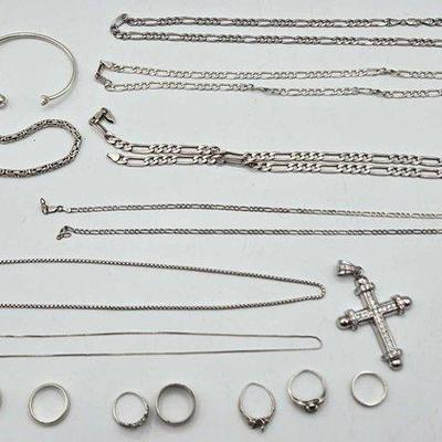 900 • sterling silver jewelry, 187g