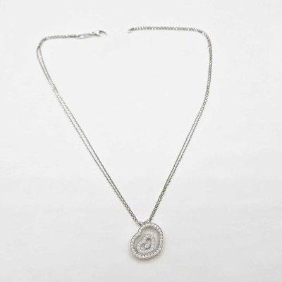 600 • 18k white gold and diamond necklace, 17.1g