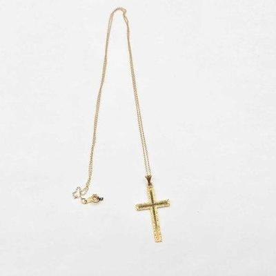 726 • 14k gold chain with cross, 2.2g