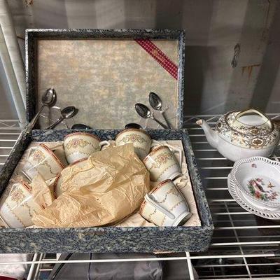 4104 • noritake tea cup set, noritake tea pot, saucer plate and bowl