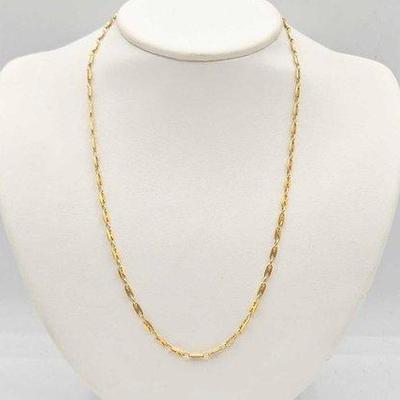 606 • 18k gold necklace with 14k gold clasp, 11.1g