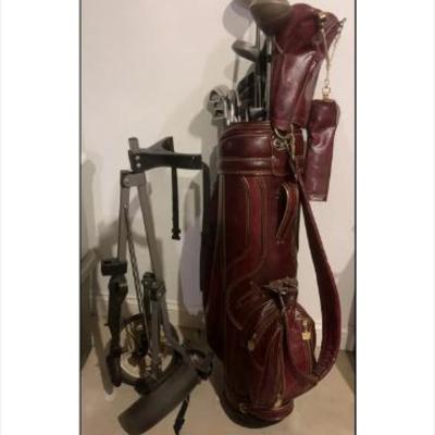 Leather M’s Gold Bag and Pull Carrier