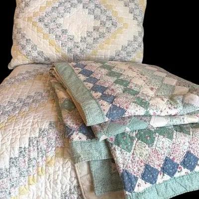 Sarita Handa queen quilt, 2 shams & 1 handmade quilt
