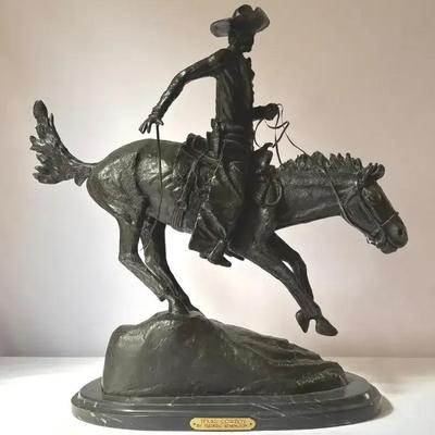 Artist  Frederic Remington- Texas Cowboy Sculpture