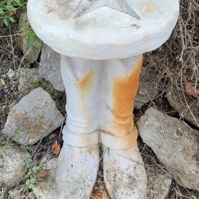 Texas star plant stand/ yard decor w/ cowboy boot base (concrete)