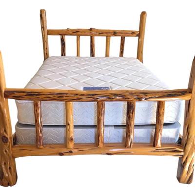 Queen, solid wood log bed FRAME - mattress not included