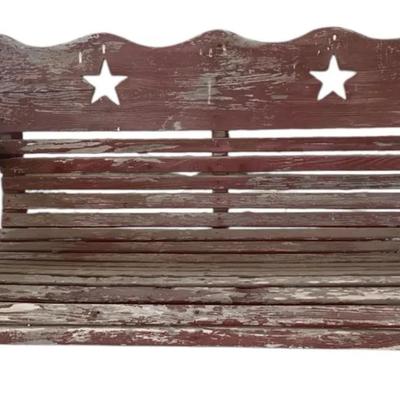 Wooden Porch Swing With Cup Holders
