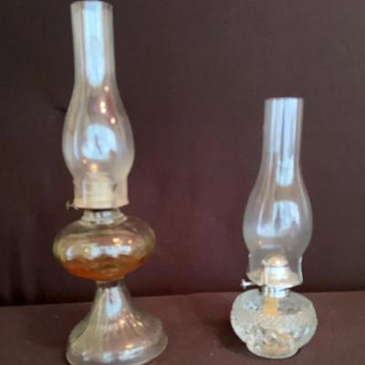 Clear Cut Oil Lamp & Hurricane Oil Lamp