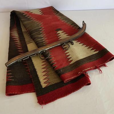 Horse Blanket And Vintage Possibly Antique Wood And Iron Yoke Hames