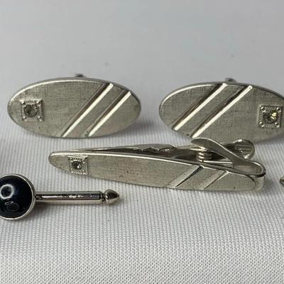 Swank Cufflinks, Tie Clip, And Tuxedo Shirt Studs