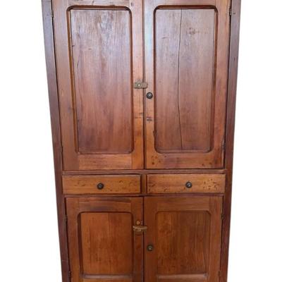 6ft Solid wood Early American cabinet - possibly antique