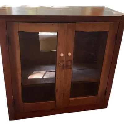 Rustic wooden TV stand or media console with two Screen Doors