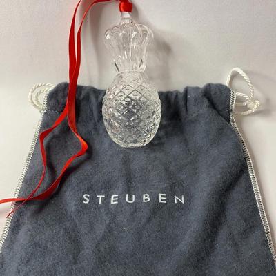 Steuben Crystal Pineapple Christmas Ornament