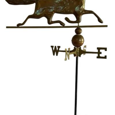 Decorative Weather Vane With Horse Topper And Barn Wood Stand