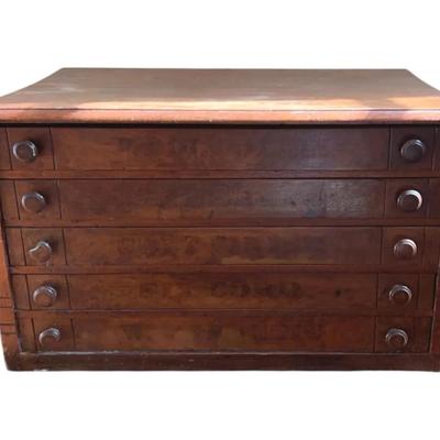 Vintage Counter Desktop Spool Cabinet