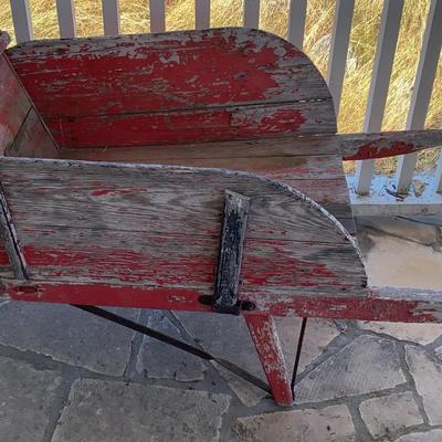 Wooden Wheelbarrow (Was Used On Porch To Hold Firewood)