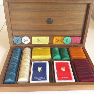 Box of Italian playing cards made by Dal Negro, known for producing playing cards