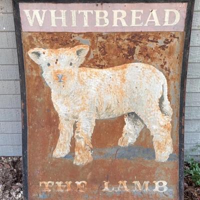 Metal, Whitbread Lamb hanging sign