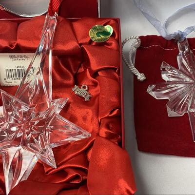 Waterford Crystal Christmas Ornaments: 2008 Snowstar And 2003 Star