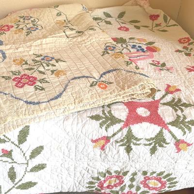 Cross-Stitch quilt lot (2 queen sized quilts)